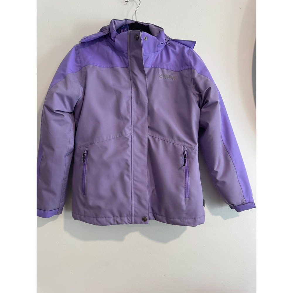 Magellan Outdoors Winter Jacket Girls L 12-14 Purple Insulated Coat Puffer